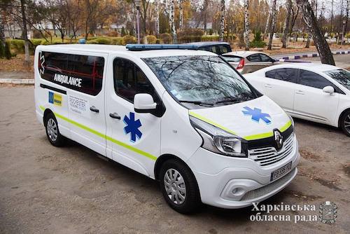 Ambulance arrives in Kharkiv.