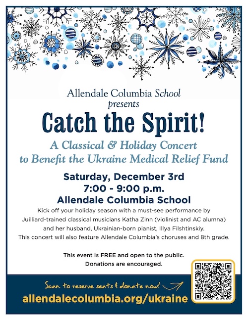 Catch the Spirit benefit concert at Allendale Columbia School.