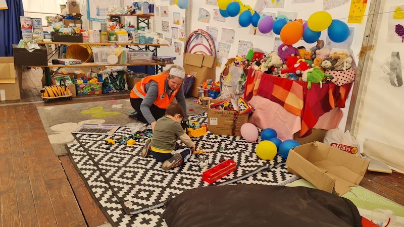 In the children's room.