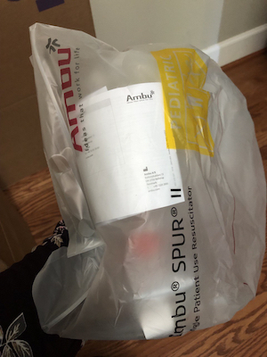 A pediatric ambu bag.